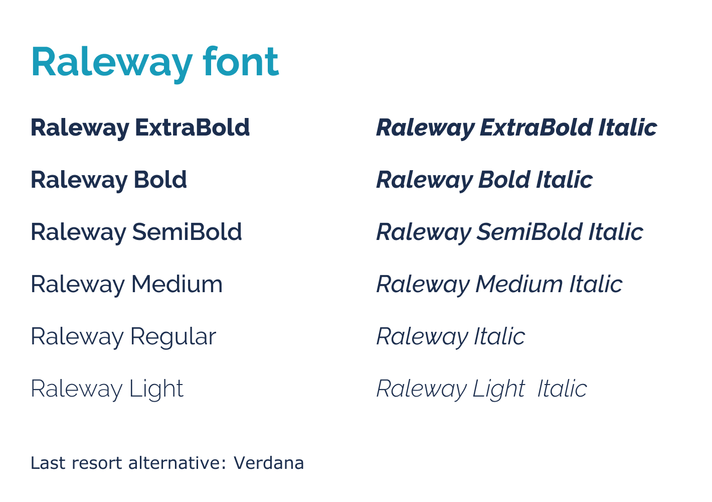 Preferred fonts